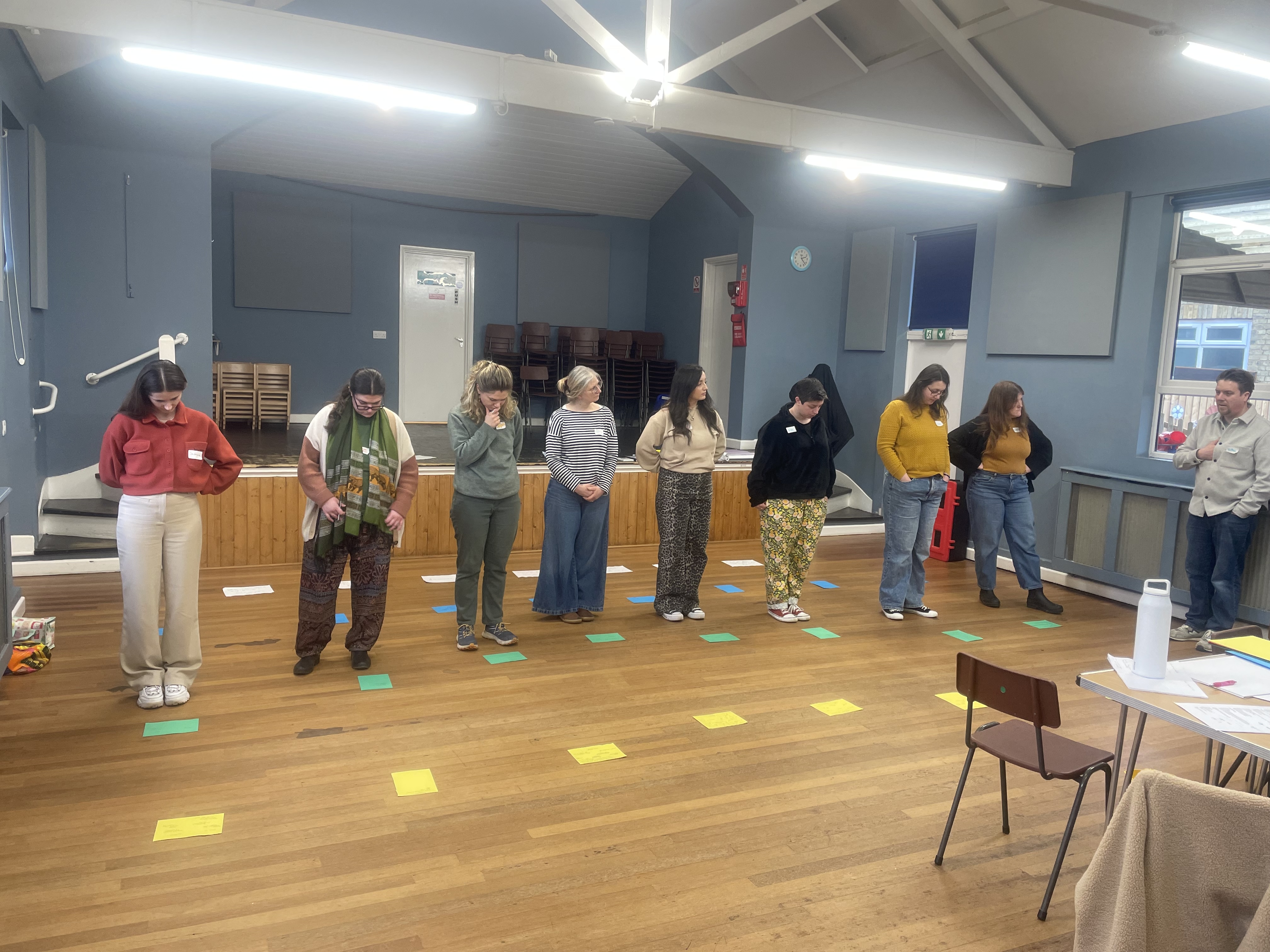 A line up of artists at the first workshop