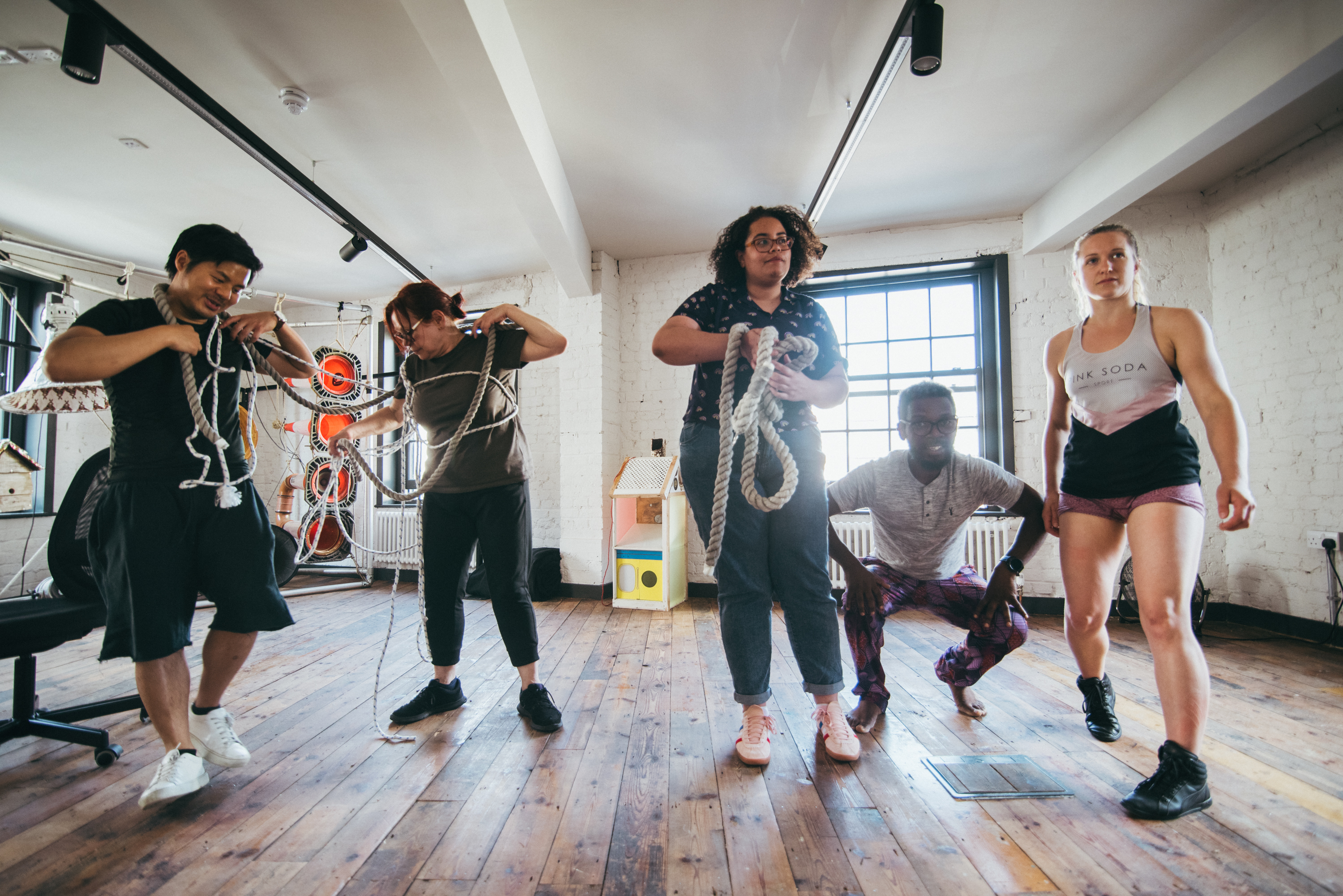 Fiona with other actors in Susy Hingleys workshop